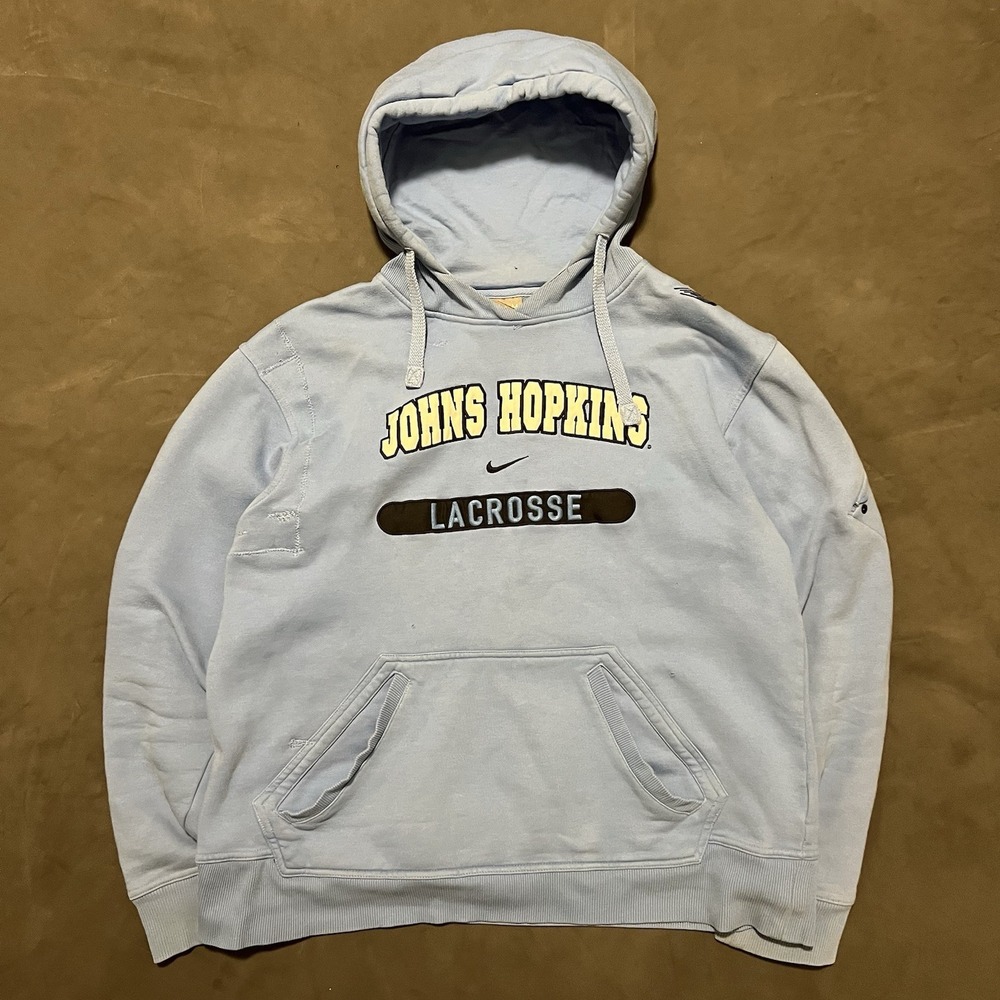 Vintage Y2K Nike Johns Hopkins‎ Blue Jays Lacrosse Hoodie Sweatshirt Men's M